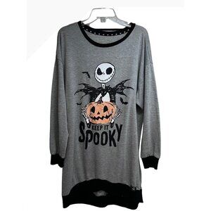 Disney Nightmare Before Christmas Sleepwear Sweatshirt Pajama Dress Large 12-14